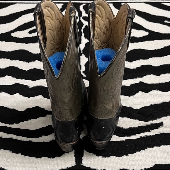 ACME Vintage Grey Leather Western Cowboy Boots Style 8856 Size 9 - Picture 6 of 14